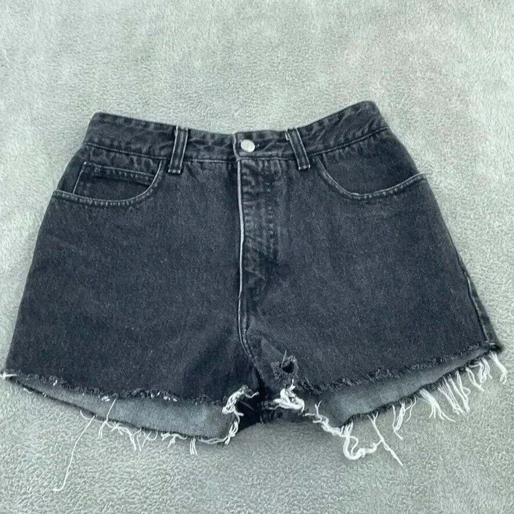 Vintage Gguess by Georges Marciano USA cut off jean shorts womens 31 black 4073